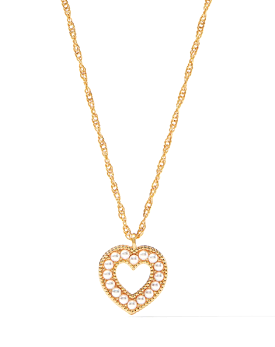 Esme Heart Pearl Solitare Necklace