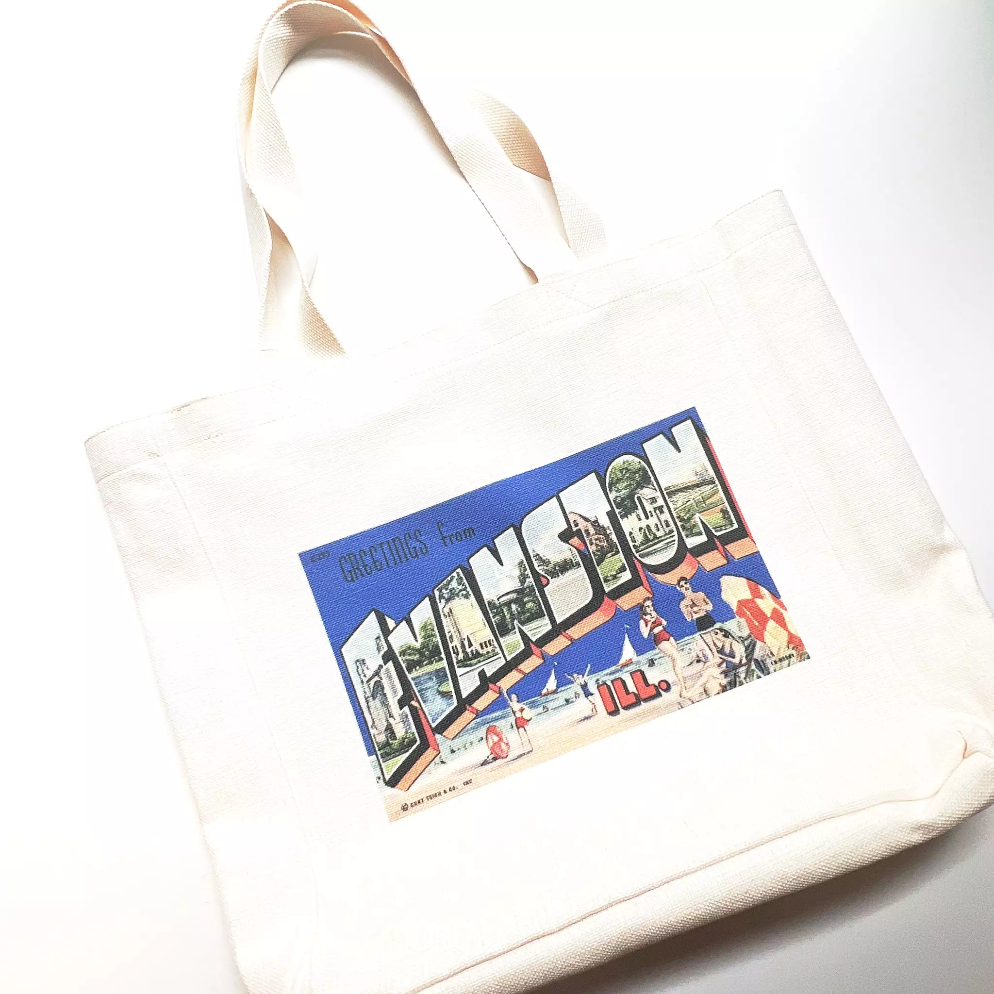 Evanston Vintage Postcard Market Tote Bag