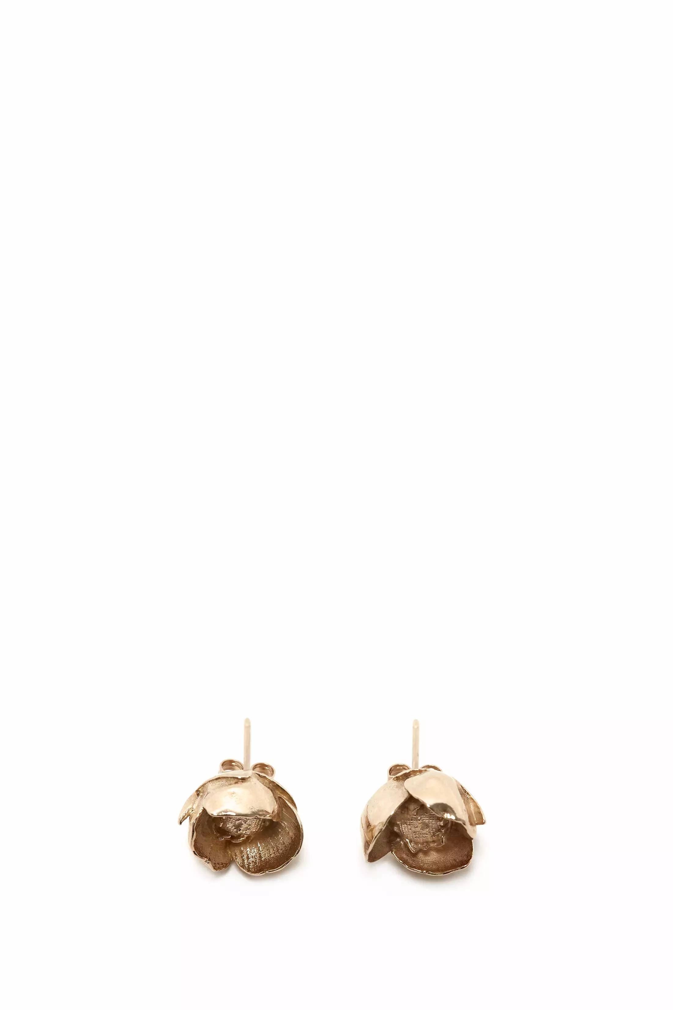 Exclusive Camellia Flower Stud Earrings In Gold