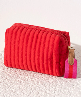 Ezra Small Cosmetic Pouch - Red