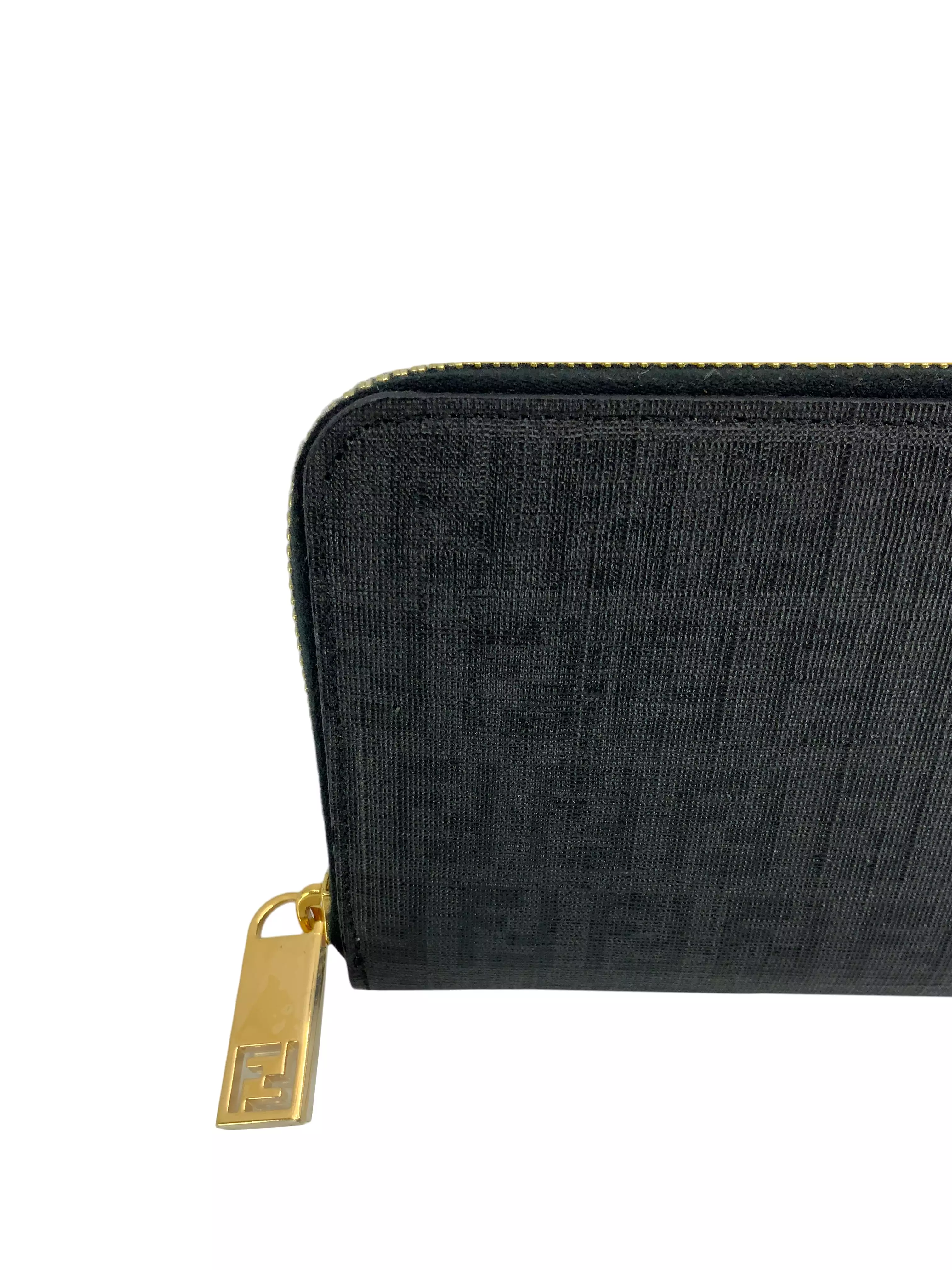 FENDI FF Zucchino Coated Canvas Zip Wallet NEW