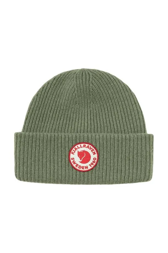 Fjallraven wool beanie 1968 Logo green color F78142.677