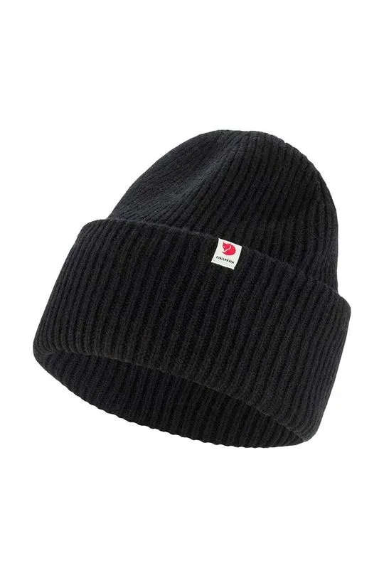 Fjallraven wool beanie Heavy Beanie black color thick knit F12100006.550