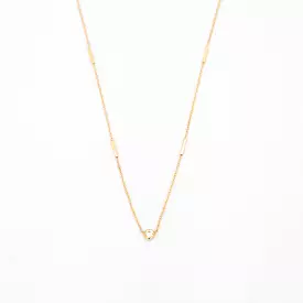 Floating Diamond and Tiny Bar Station Necklace