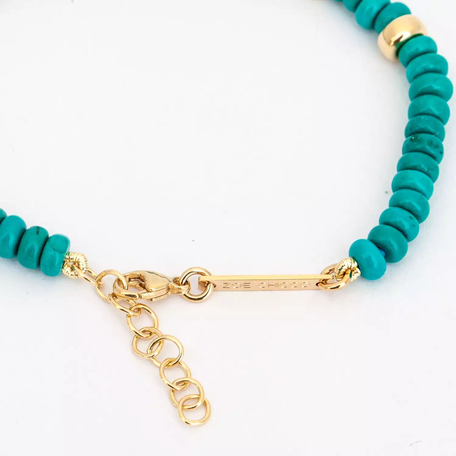 Gold & Turquoise Rondelle Bead Bracelet