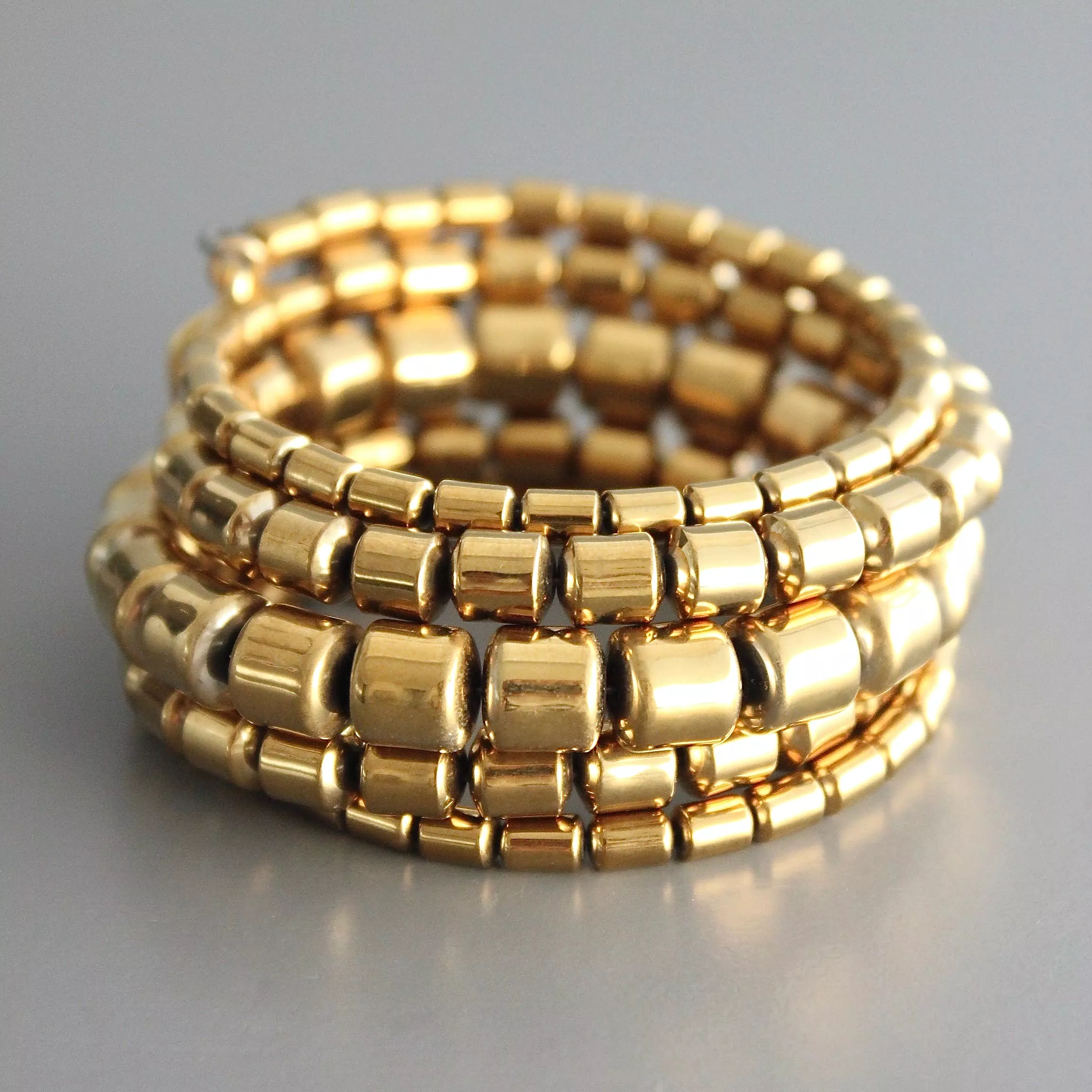 Gold Plated Hematite Wrap Bracelet