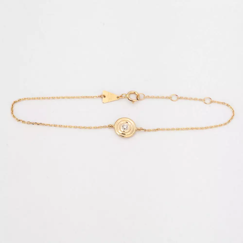 Groovy Single Diamond Disc Bracelet