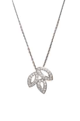 Harry Winston Platinum Small Diamond Cluster Lily Necklace