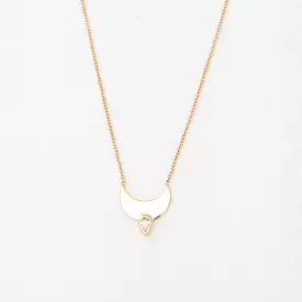 Horizon Crescent Necklace with Pear Diamond