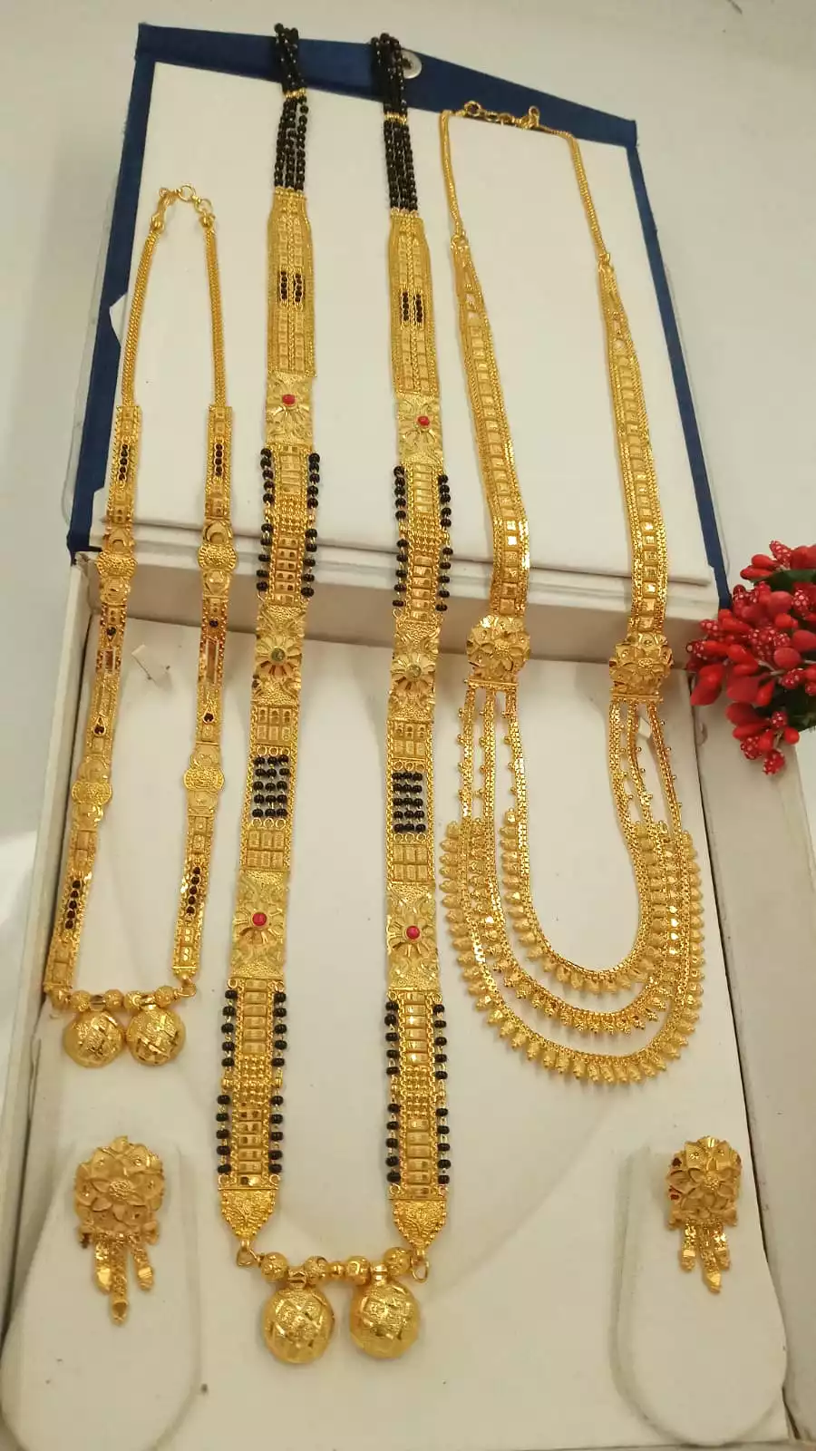 Jyotika , elegant Gold plated Marathi Jewellery combo for women -KARTI001JCF