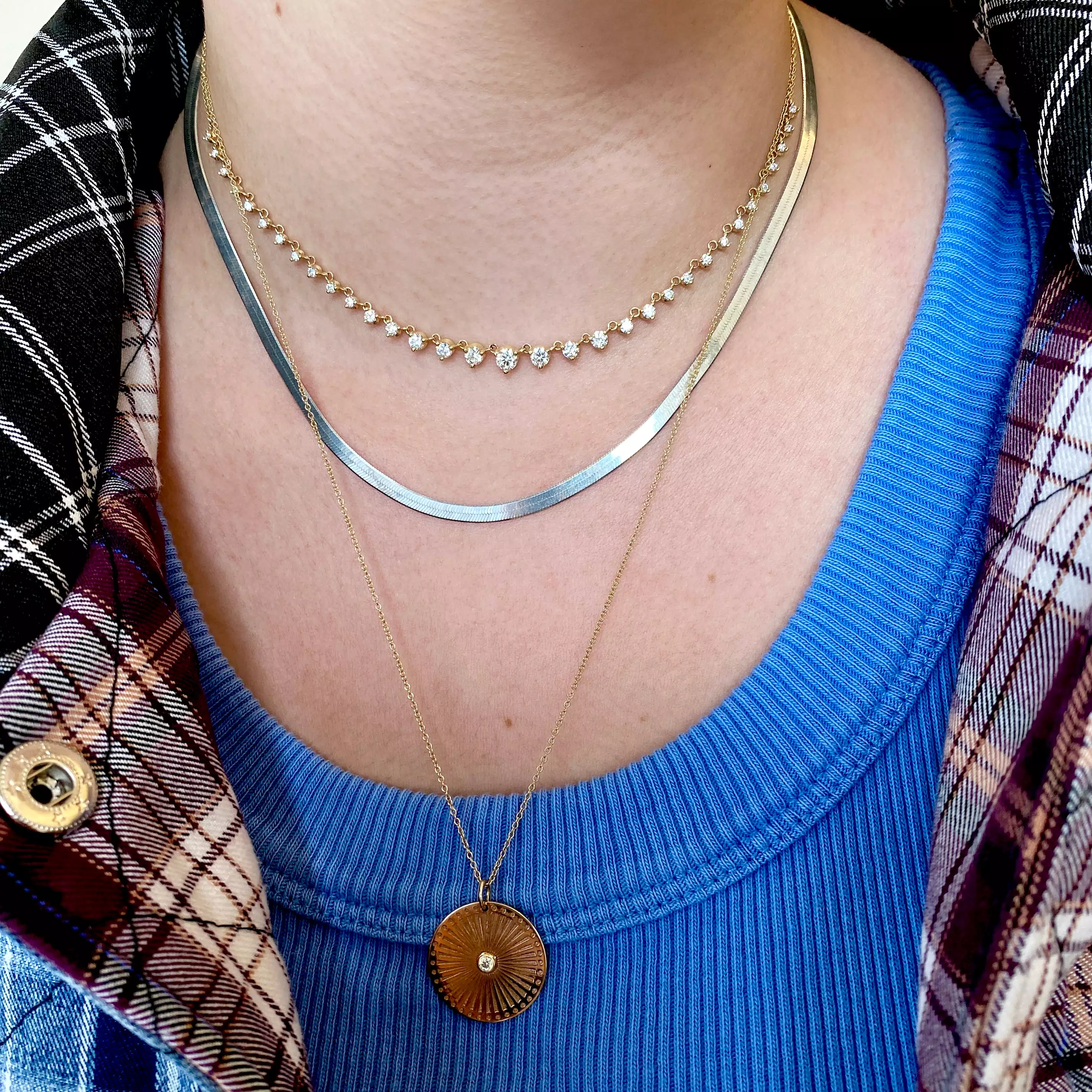 Linked Graduated Prong Tennis Necklace