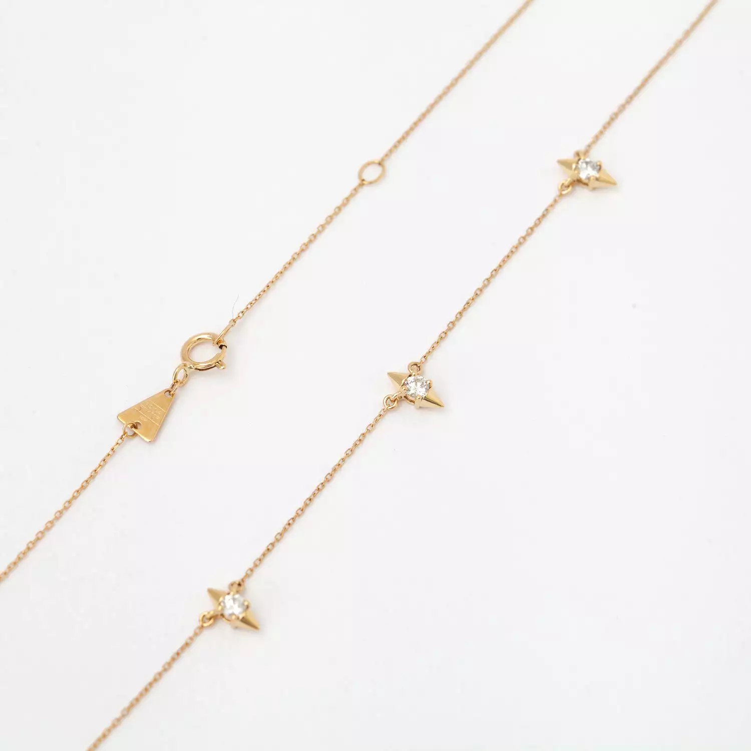 London 3 Diamond Spike Chain Necklace