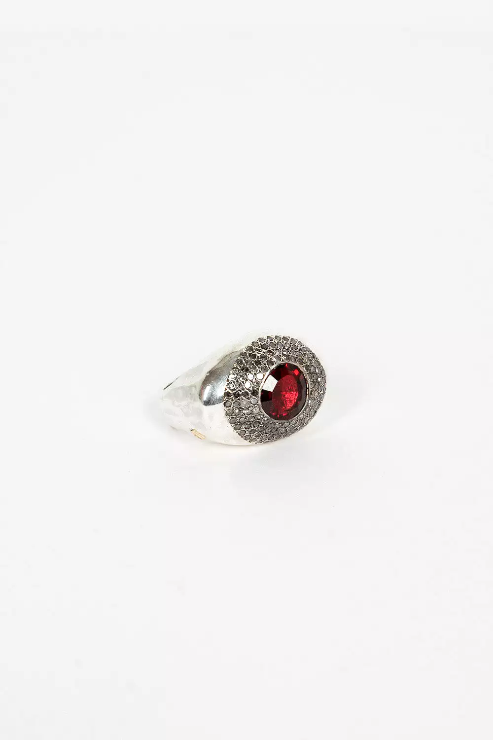 Loumia Ring Icy Grey Diamond/Garnet