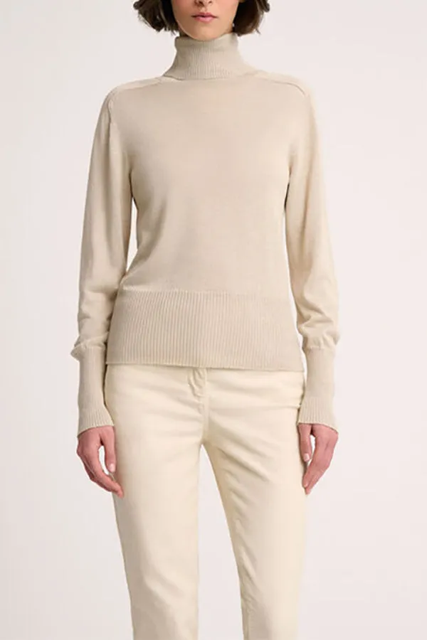 Luisa Spagnoli CAMINETTO BEIGE TURTLENECK PULLOVER