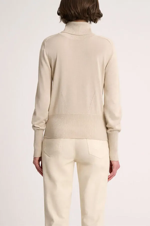 Luisa Spagnoli CAMINETTO BEIGE TURTLENECK PULLOVER