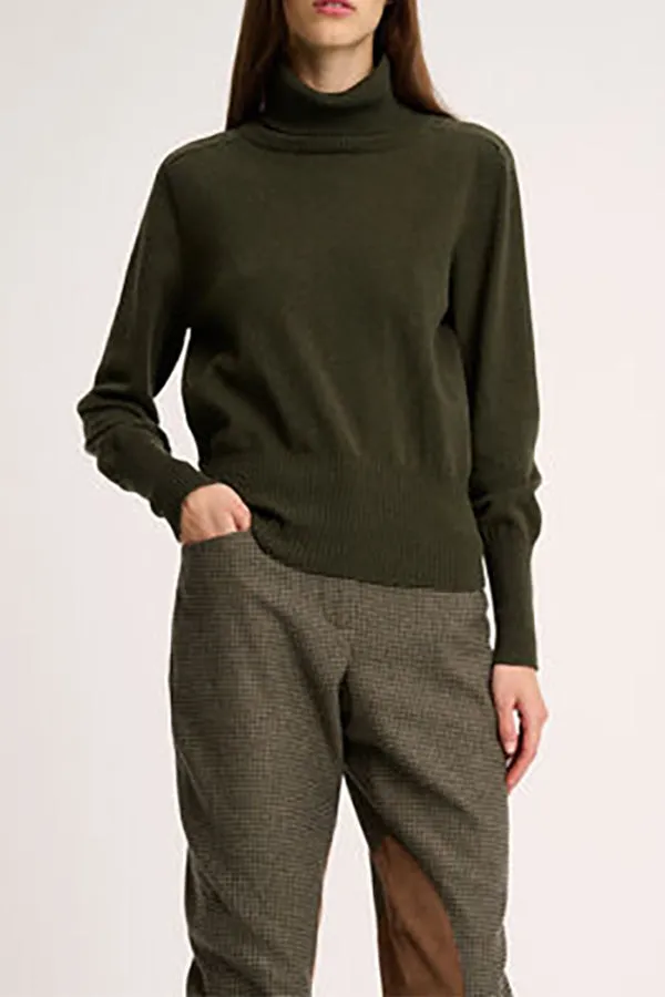 Luisa Spagnoli CAPRESE KHAKI TURTLENECK PULLOVER