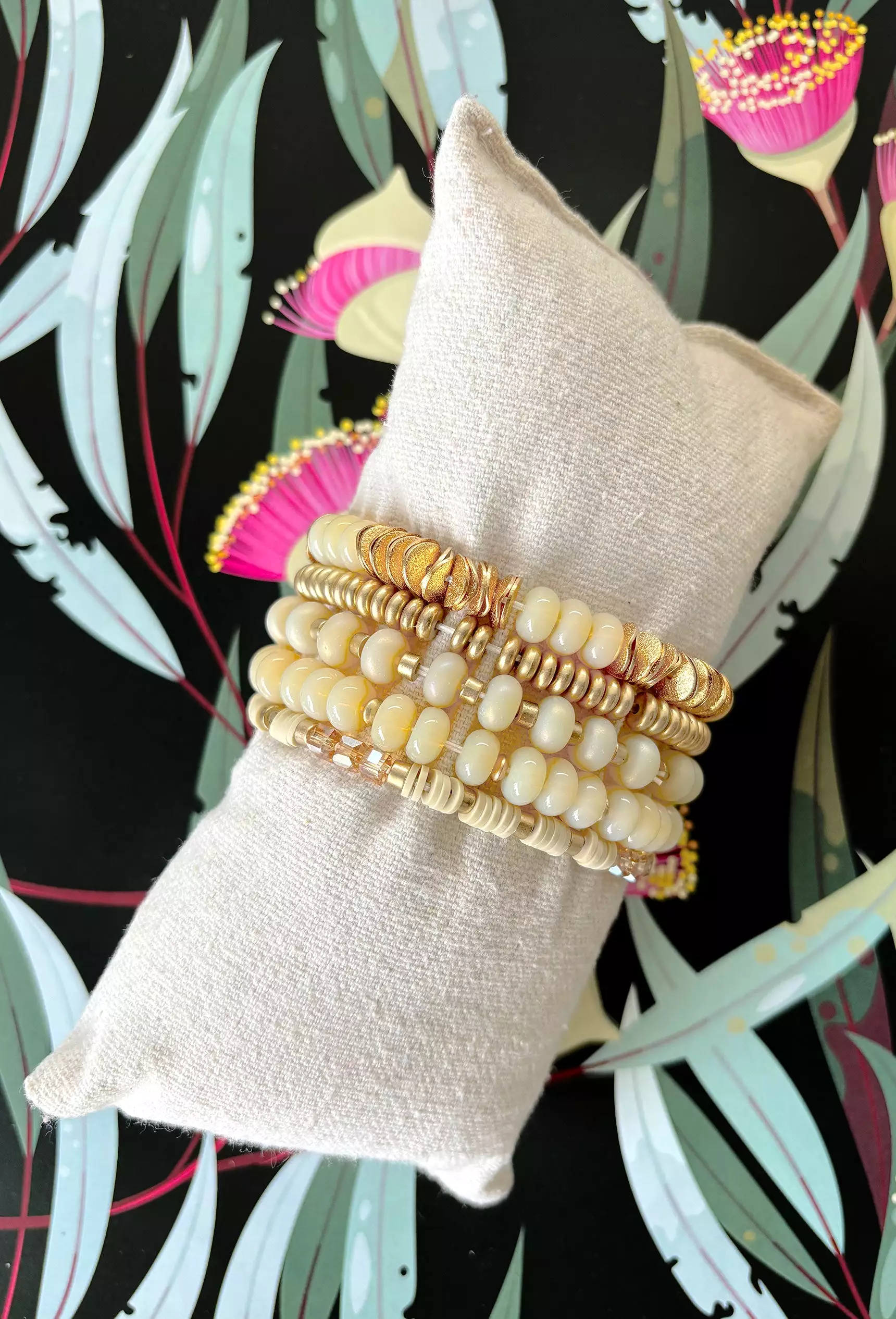 Madeline Beaded Bracelet Set in Natural