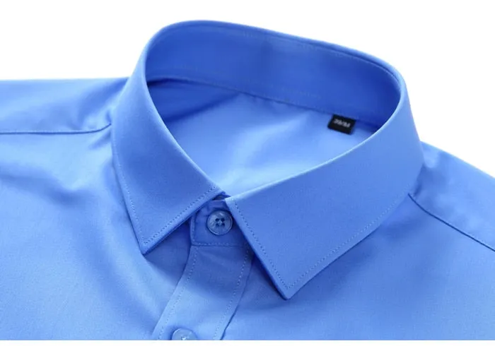 Men's Turquoise Wrinkle-resistant Comfortable Soft Long Sleeve Shirts