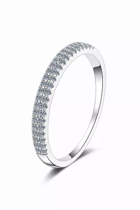 Moissanite 925 Sterling Silver Half-Eternity Ring