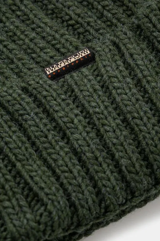 Napapijri wool blend beanie Fea 2 green color NP0A4GKAG1S1