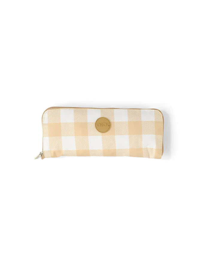 OiOi Fold Up Tote - Beige Gingham