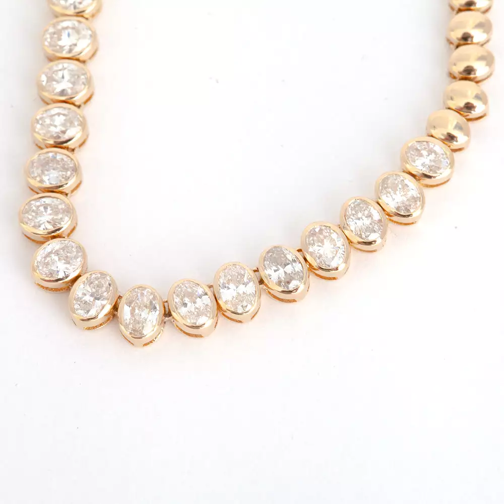 Oval Bezel Demi Tennis Necklace