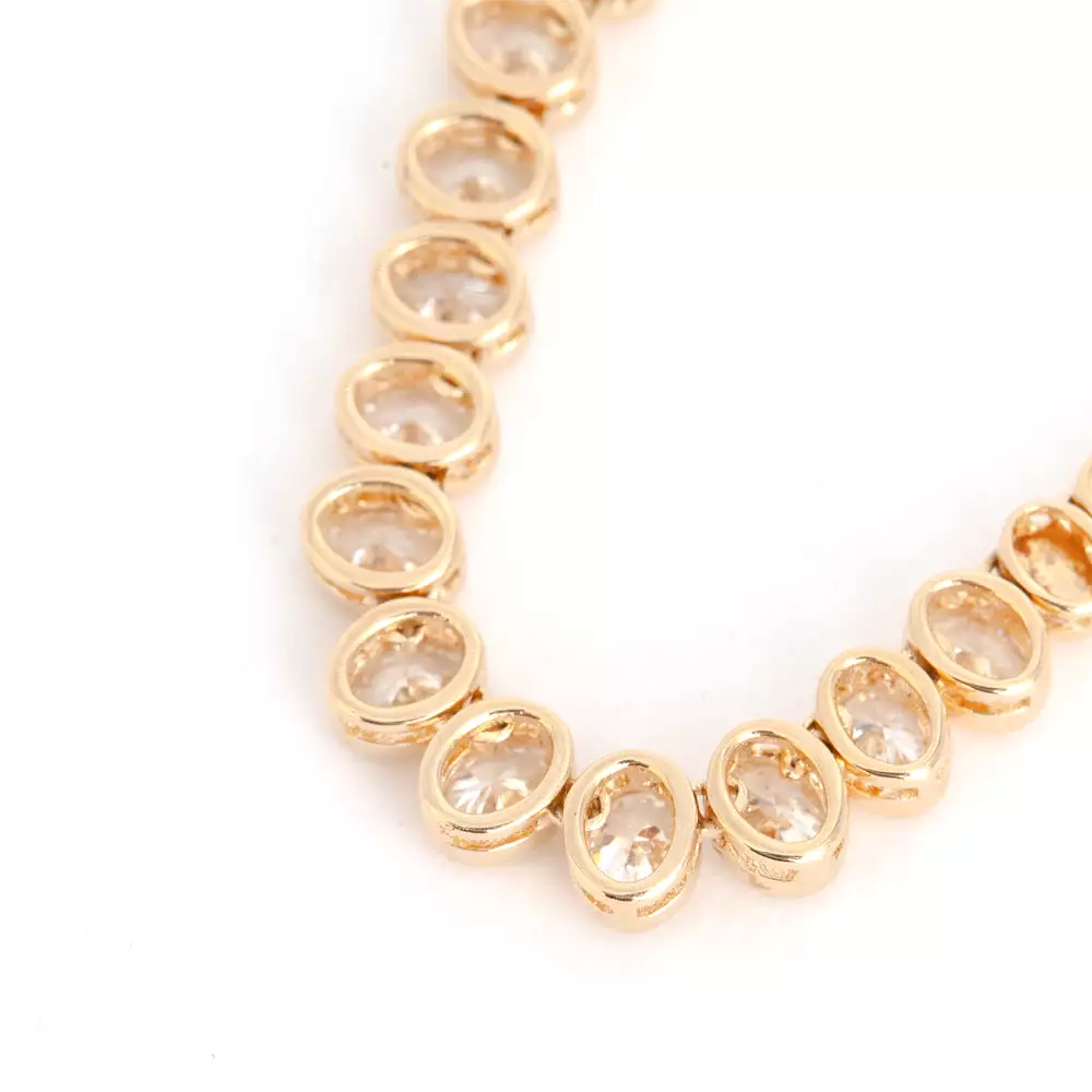 Oval Bezel Demi Tennis Necklace