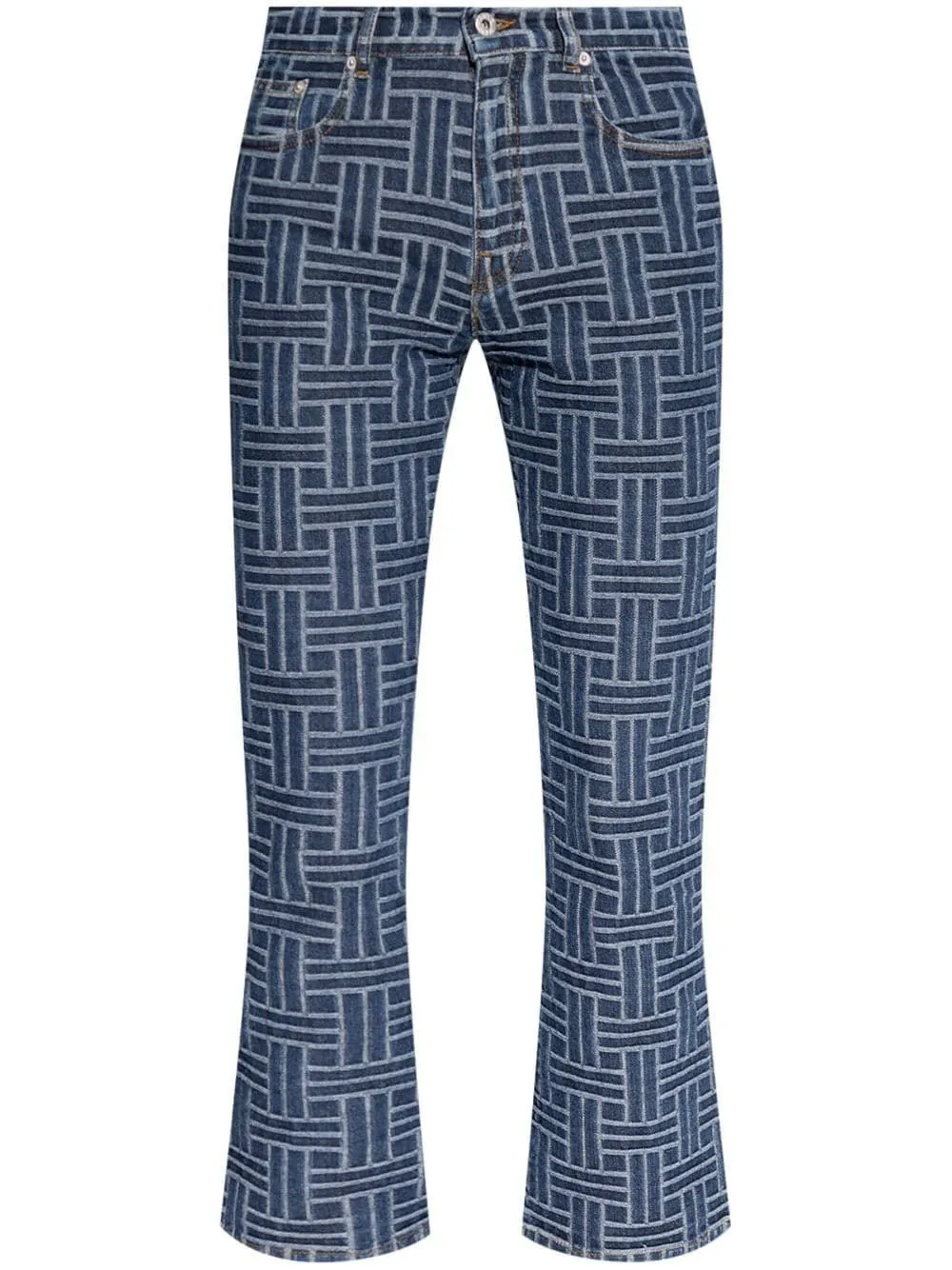 PATTERN JACQUARD FLARED JEANS