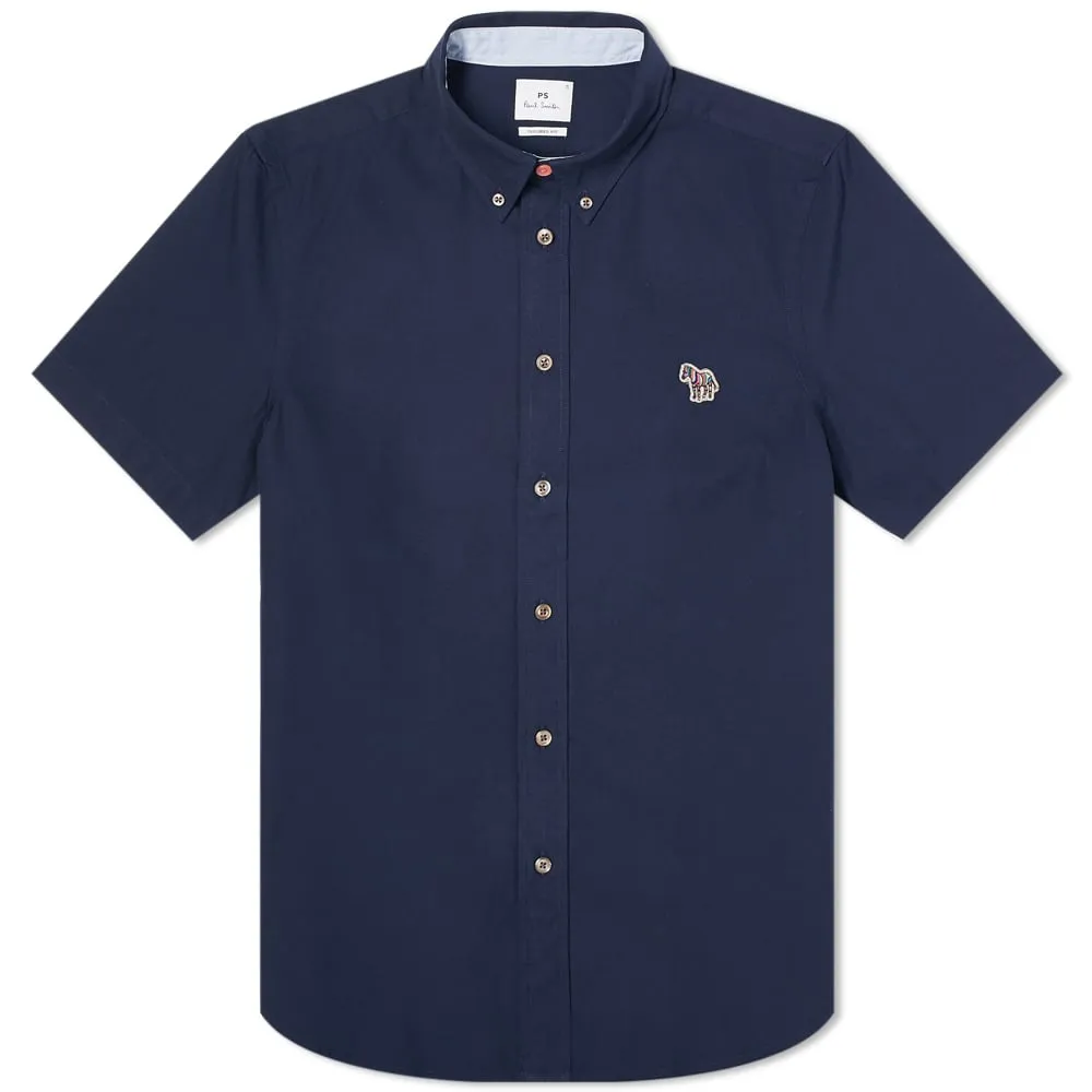 Paul Smith Short Sleeve Zebra Oxford ShirtNavy