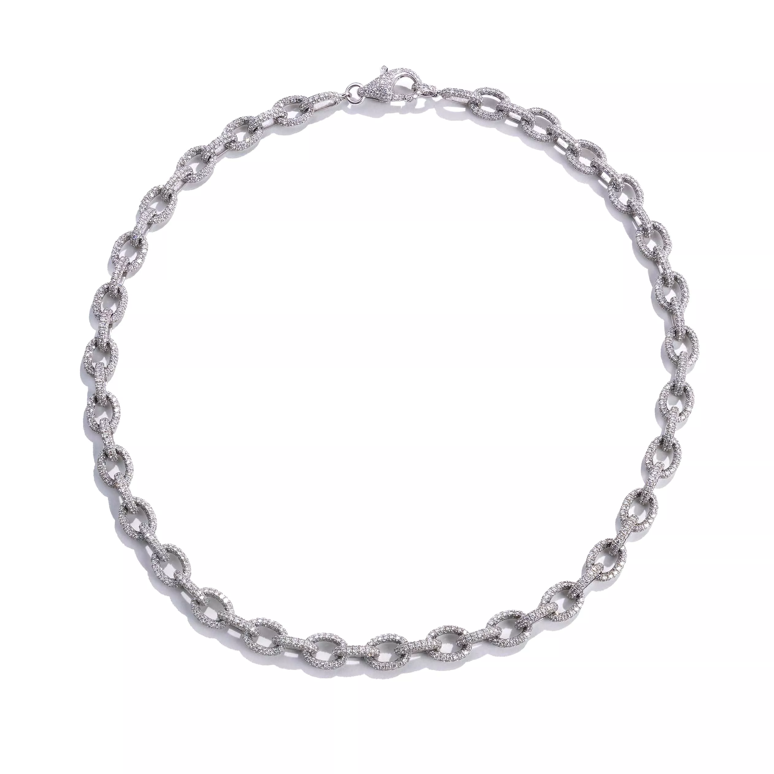 Pave Diamond Link Necklace