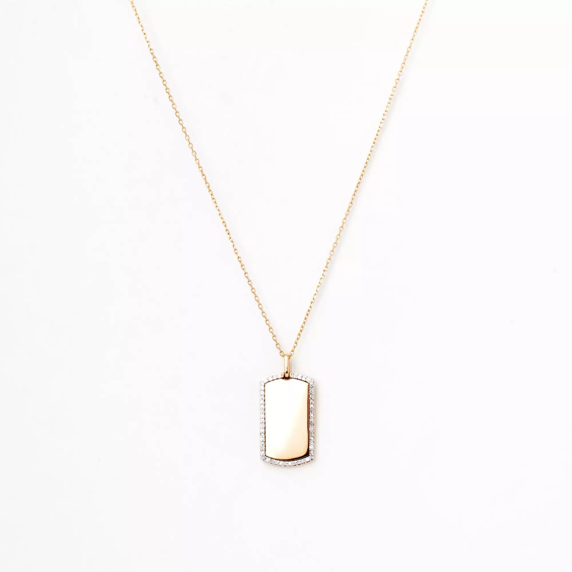 Pavé Dog Tag Necklace