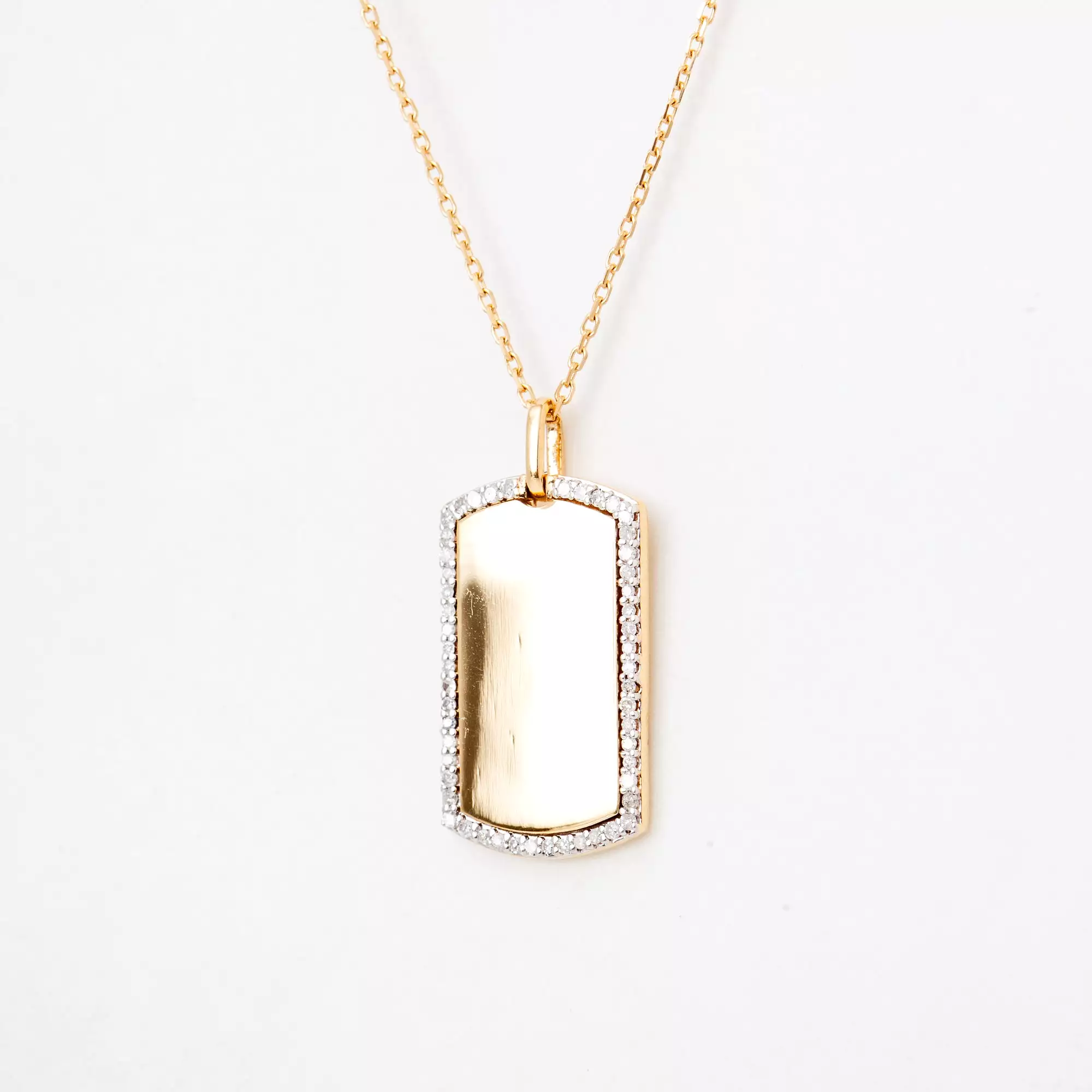 Pavé Dog Tag Necklace