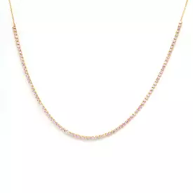 Pink Sapphire & Diamond Half Riviera Necklace