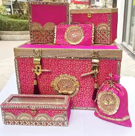 Pitara Sandook Complete Trousseau Set for Decorating Wedding Gifting-DECO001TS