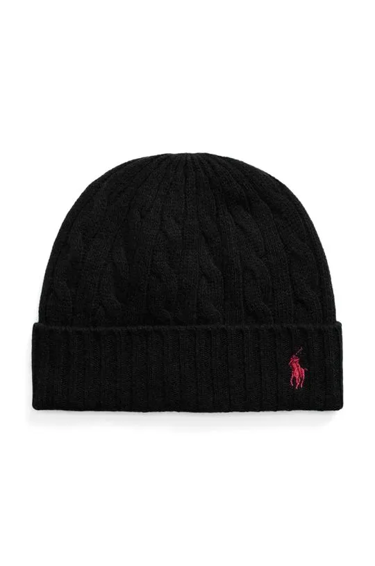 Polo Ralph Lauren wool beanie black color thick knit 449959346