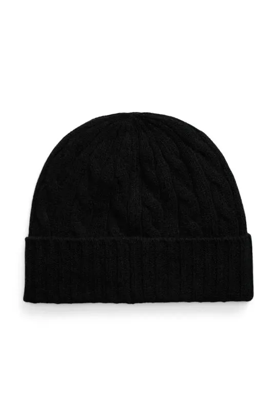 Polo Ralph Lauren wool beanie black color thick knit 449959346