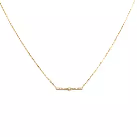 Princess Diamond & Pavé Bar Necklace