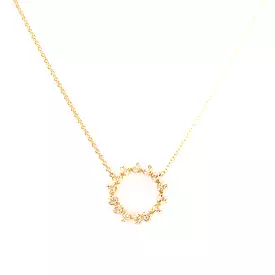 Prong Diamond Circle Necklace