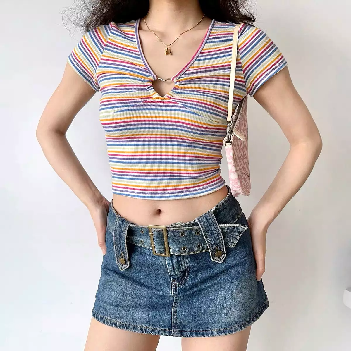 Rainbow Heart Ring Top