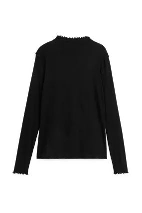 Rib Jersey Top - Turtleneck - Long sleeve - Black - Ladies | H&M GB