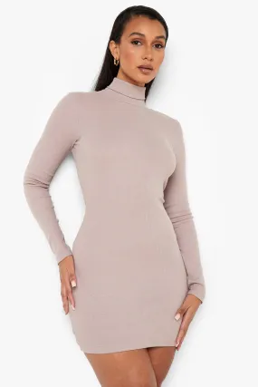 Rib Turtleneck Dress