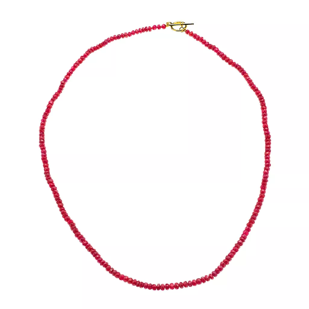 Ruby Beads & 14K w/ Toggle Clasp