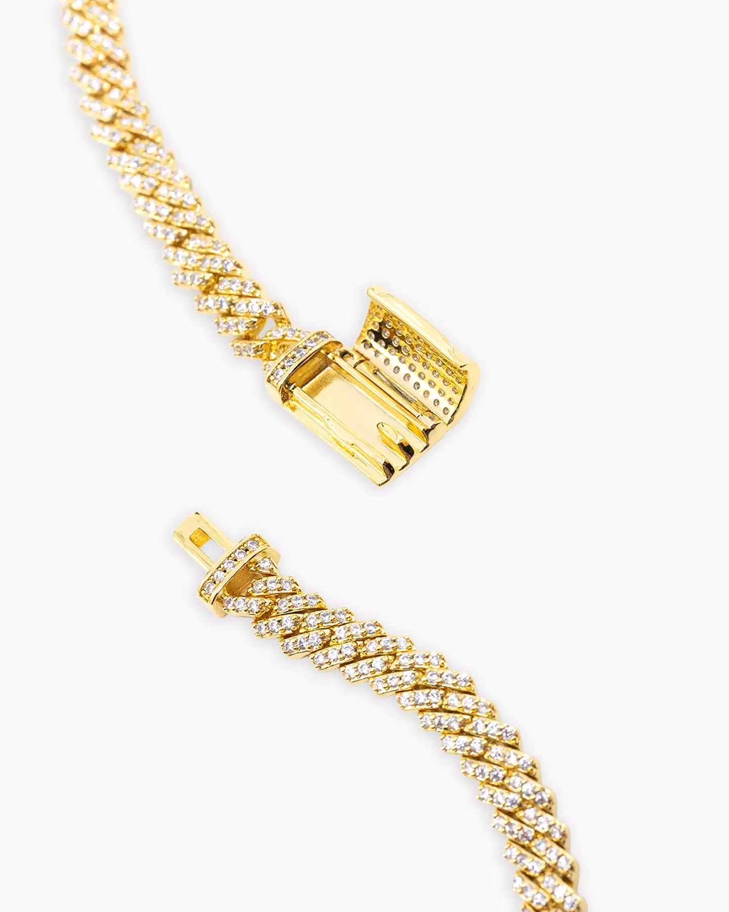 Saint Morta 6mm Iced Cuban Prong Chain Iced Gold