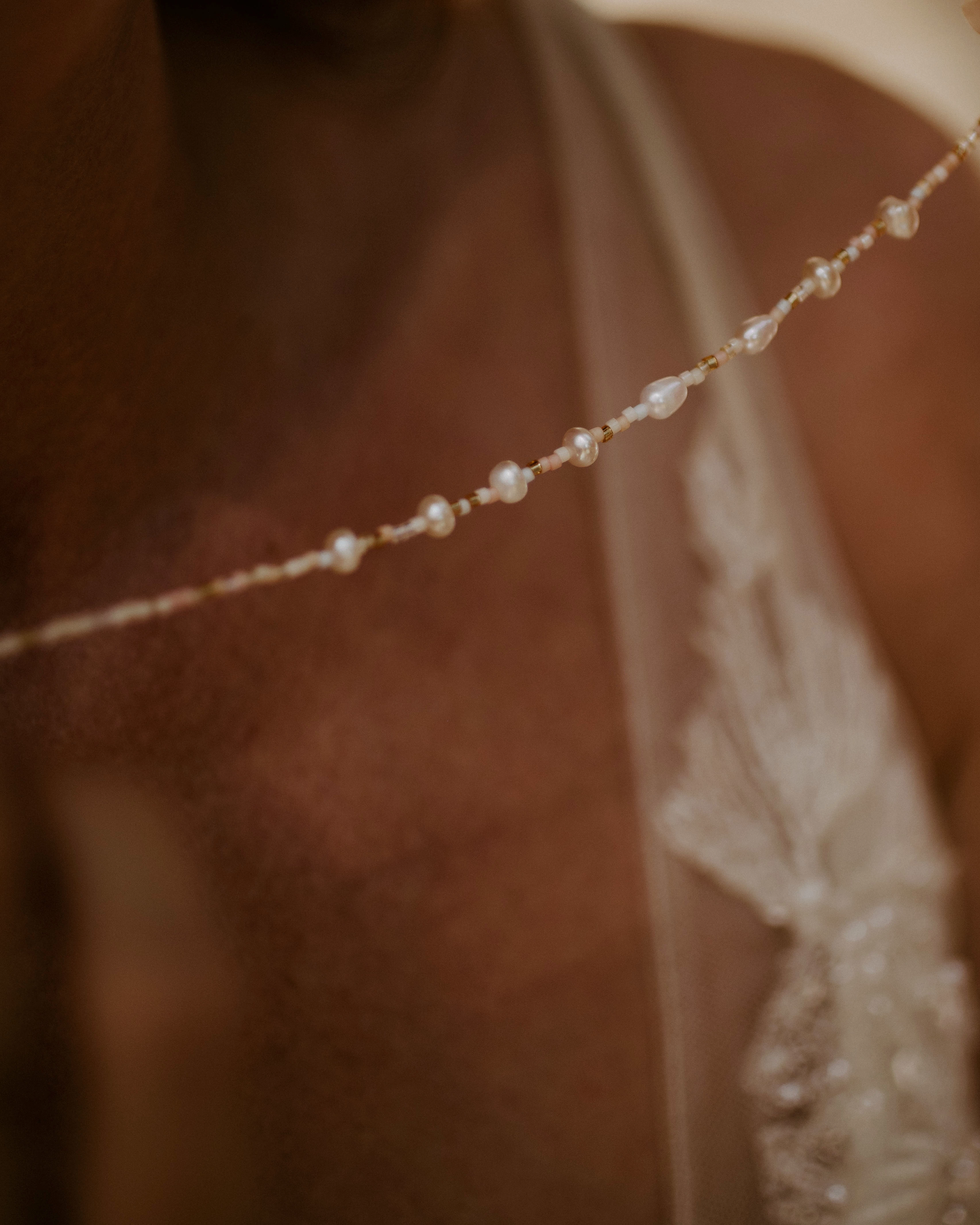 SAKURA - PEARL BEADED WEDDING NECKLACE