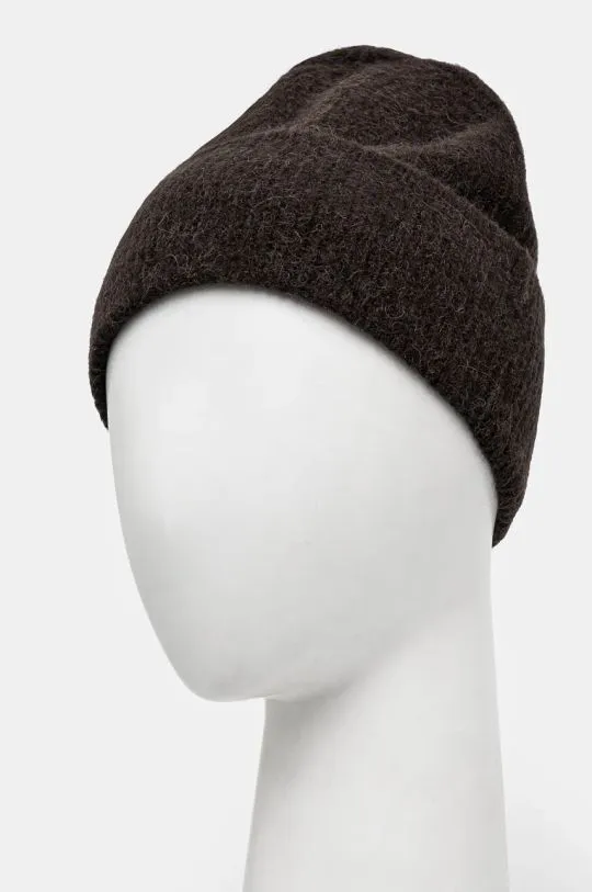 Samsoe Samsoe wool beanie brown color