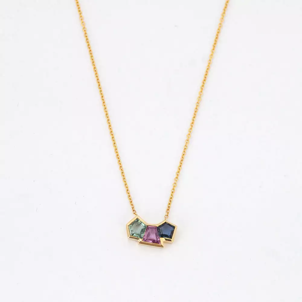 Sapphire Cluster Necklace