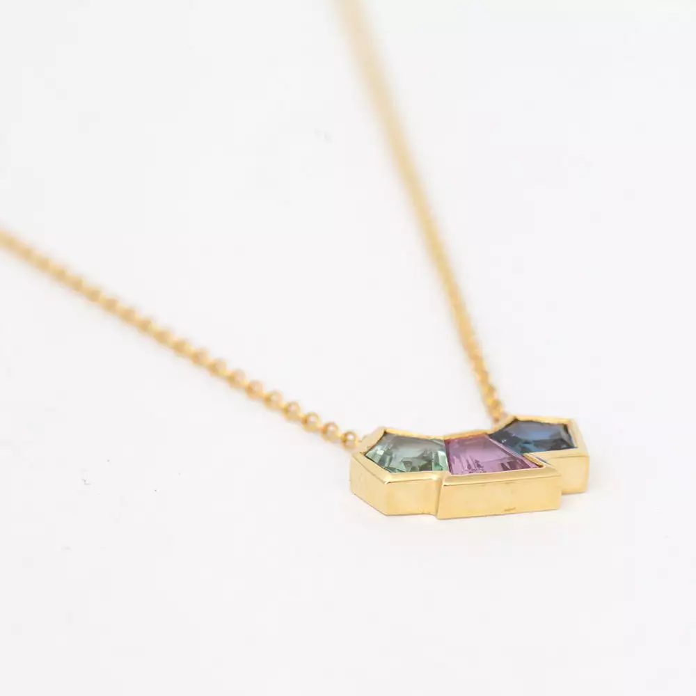 Sapphire Cluster Necklace