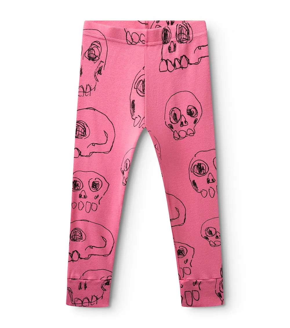 scribbled skulls leggings