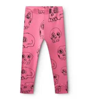 scribbled skulls leggings