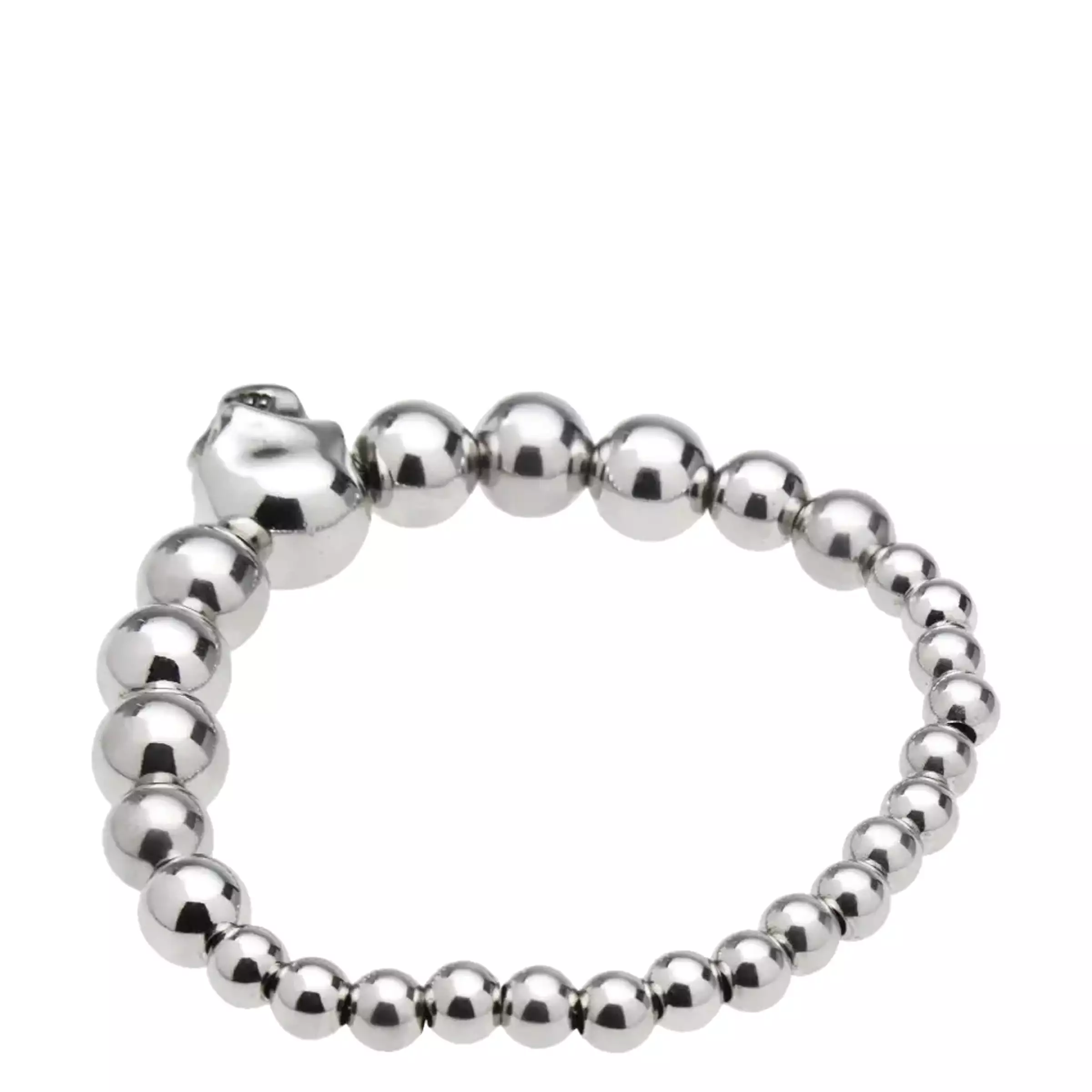 Skull Multi-beaded Bracelet, Silver